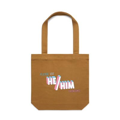 Pronouns Tote by Lonely Kids Club. All clothing from our T-shirts to our shorts and hoodies are ethically made, and printed packed and shipped from Sydney.
