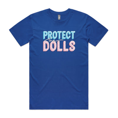 Protect The Dolls Tee by Lonely Kids Club. All clothing from our T-shirts to our shorts and hoodies are ethically made, and printed packed and shipped from Sydney.