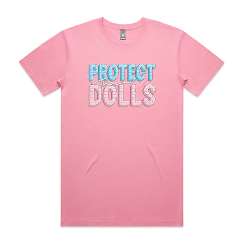 Protect The Dolls Tee by Lonely Kids Club. All clothing from our T-shirts to our shorts and hoodies are ethically made, and printed packed and shipped from Sydney.