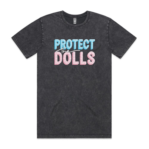 Protect The Dolls Tee by Lonely Kids Club. All clothing from our T-shirts to our shorts and hoodies are ethically made, and printed packed and shipped from Sydney.