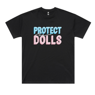 Protect The Dolls Oversized Tee by Lonely Kids Club. All clothing from our T-shirts to our shorts and hoodies are ethically made, and printed packed and shipped from Sydney.