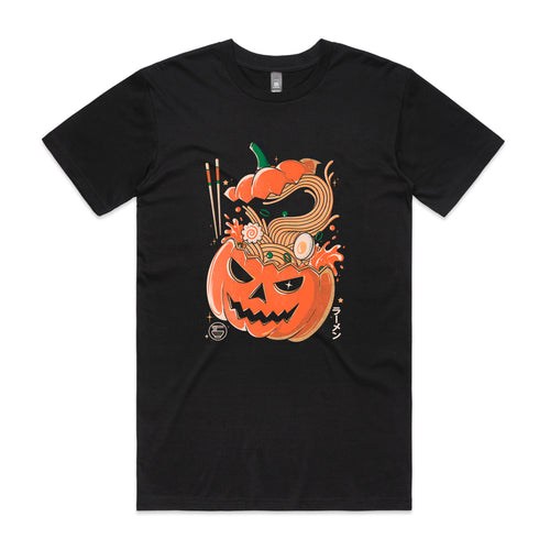 Pumpkin Ramen Tee by Lonely Kids Club. All clothing from our T-shirts to our shorts and hoodies are ethically made, and printed packed and shipped from Sydney.