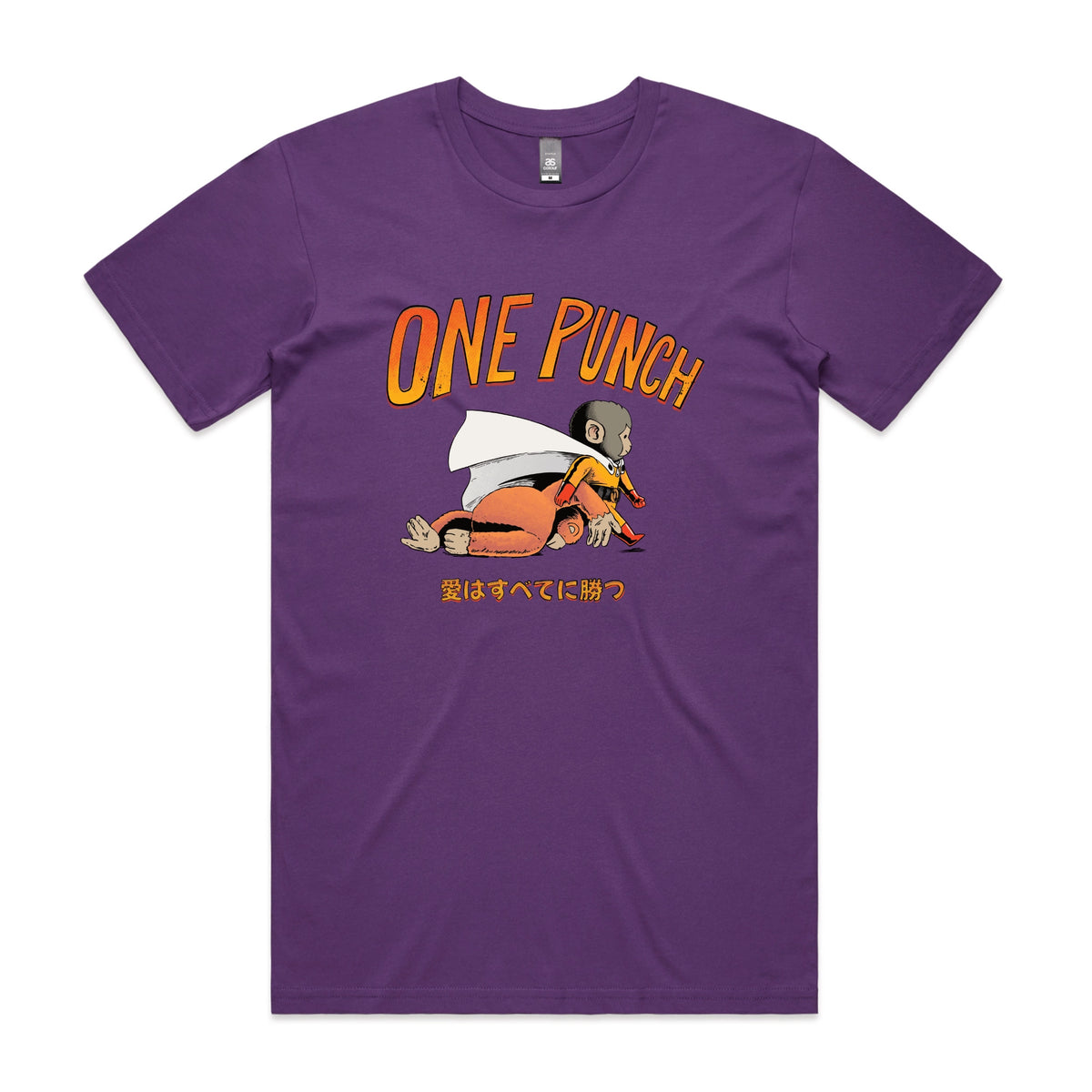 Purple unisex t-shirt with One Punch graphic by Lonely Kids Club