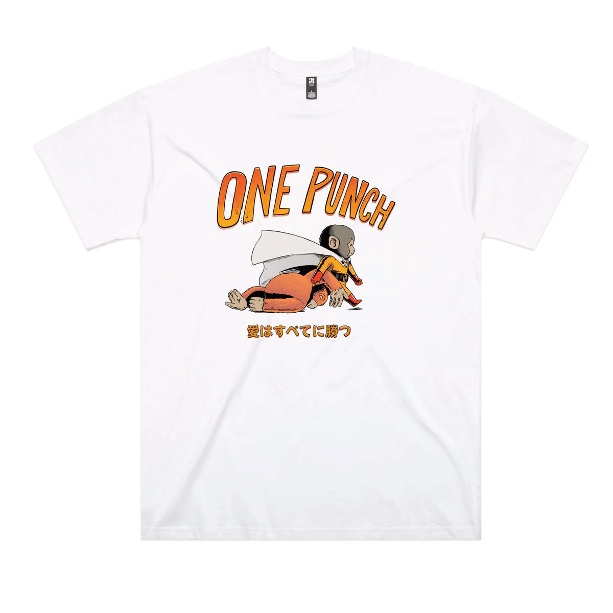 White oversized t-shirt with One Punch graphic by Lonely Kids Club
