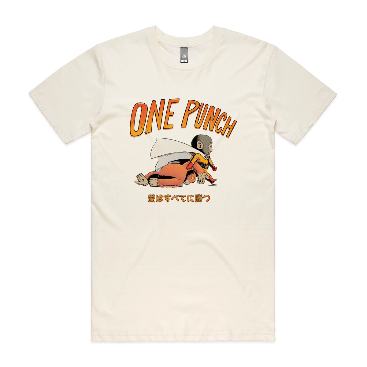 Ecru unisex t-shirt with One Punch graphic by Lonely Kids Club