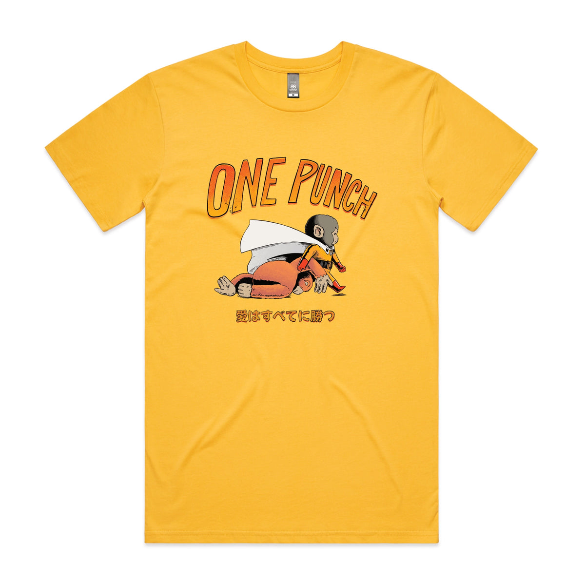 Yellow unisex t-shirt with One Punch graphic by Lonely Kids Club