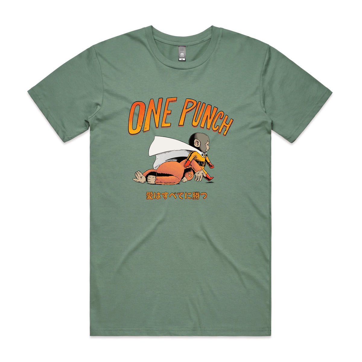 Sage unisex t-shirt with One Punch graphic by Lonely Kids Club