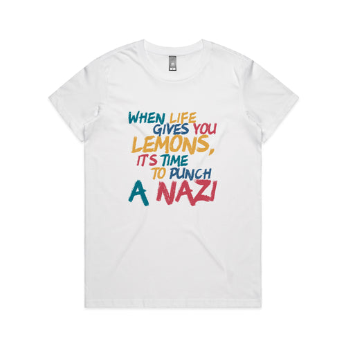 Punch A Nazi Tee by Lonely Kids Club. All clothing from our T-shirts to our shorts and hoodies are ethically made, and printed packed and shipped from Sydney.