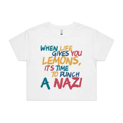 Punch A Nazi Tee by Lonely Kids Club. All clothing from our T-shirts to our shorts and hoodies are ethically made, and printed packed and shipped from Sydney.