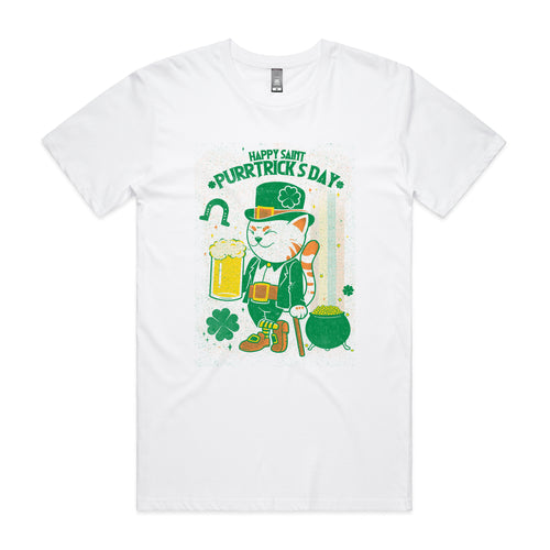 St Purrtrick's Day Tee by Lonely Kids Club. All clothing from our T-shirts to our shorts and hoodies are ethically made, and printed packed and shipped from Sydney.
