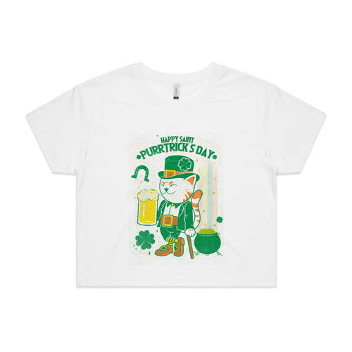St Purrtrick's Day Tee by Lonely Kids Club. All clothing from our T-shirts to our shorts and hoodies are ethically made, and printed packed and shipped from Sydney.