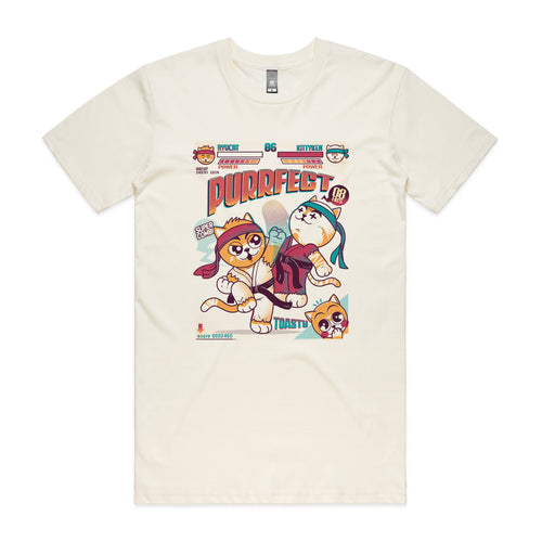 Purrfect Tee by Lonely Kids Club. All clothing from our T-shirts to our shorts and hoodies are ethically made, and printed packed and shipped from Sydney.
