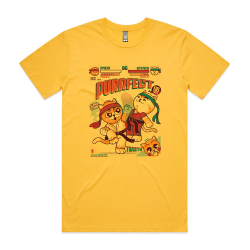 Purrfect Tee by Lonely Kids Club. All clothing from our T-shirts to our shorts and hoodies are ethically made, and printed packed and shipped from Sydney.