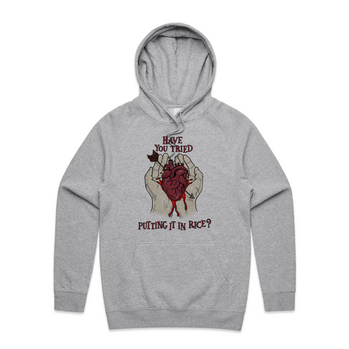 Put It In Rice Hoodie by Lonely Kids Club. All clothing from our T-shirts to our shorts and hoodies are ethically made, and printed packed and shipped from Sydney.