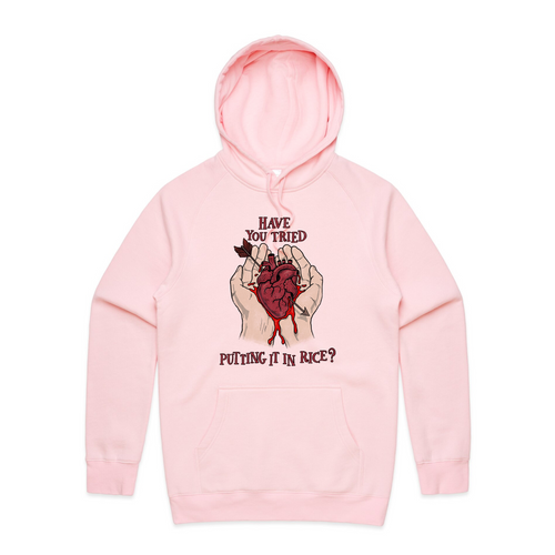 Put It In Rice Hoodie by Lonely Kids Club. All clothing from our T-shirts to our shorts and hoodies are ethically made, and printed packed and shipped from Sydney.
