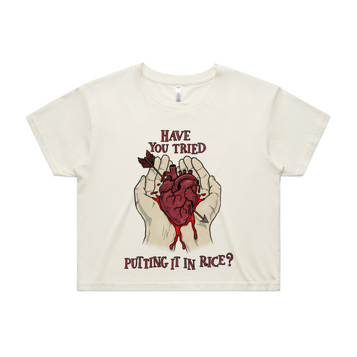 Put It In Rice Tee by Lonely Kids Club. All clothing from our T-shirts to our shorts and hoodies are ethically made, and printed packed and shipped from Sydney.