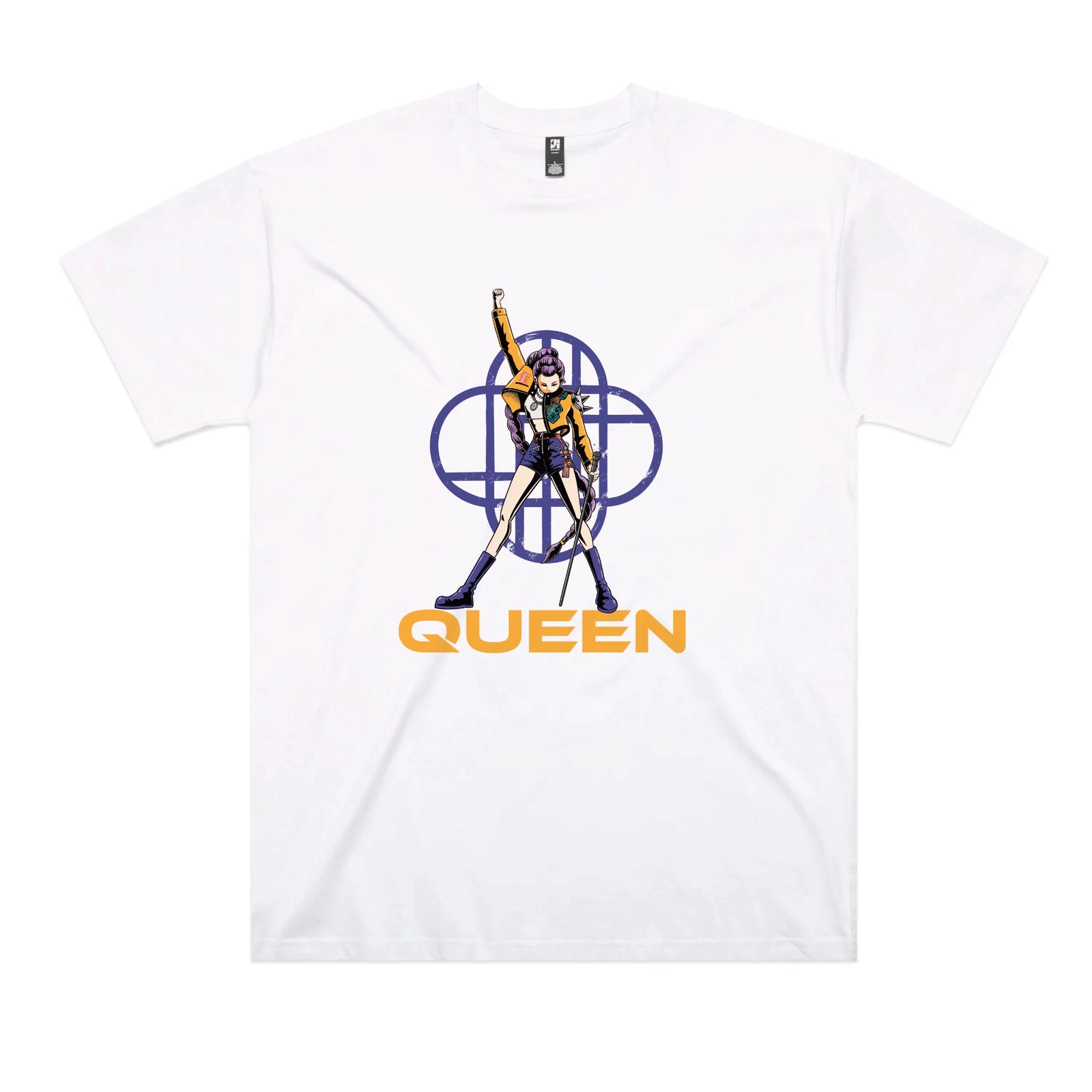 White oversized t-shirt with Queen graphic by Lonely Kids Club