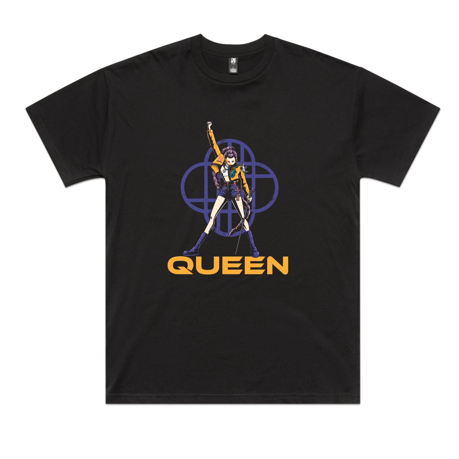 Black oversized t-shirt with Queen graphic by Lonely Kids Club