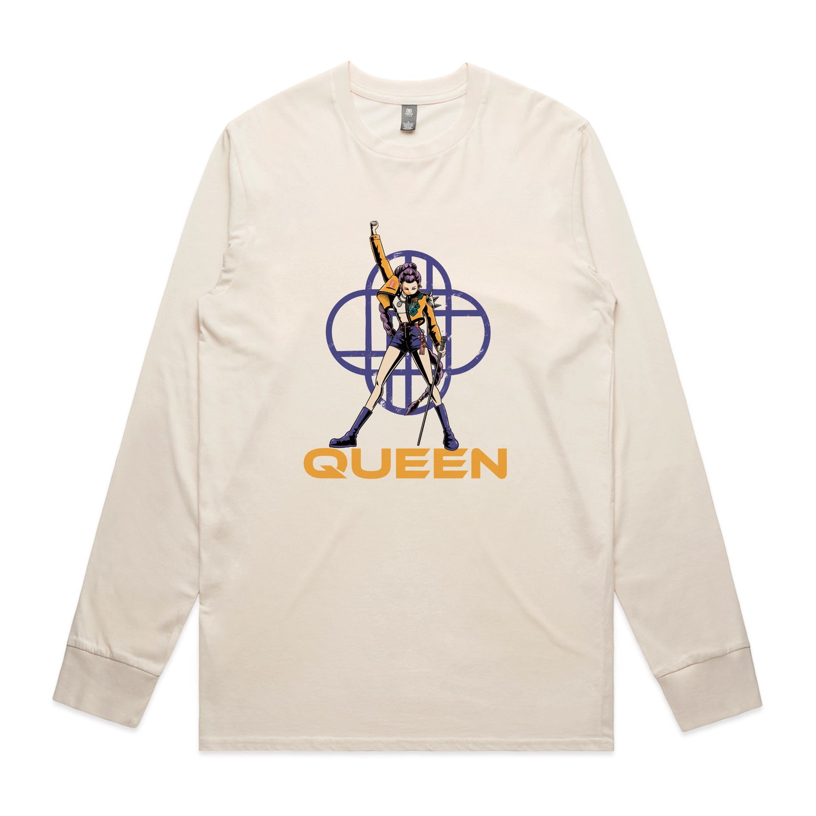Ecru long sleeve t-shirt with Queen graphic by Lonely Kids Club