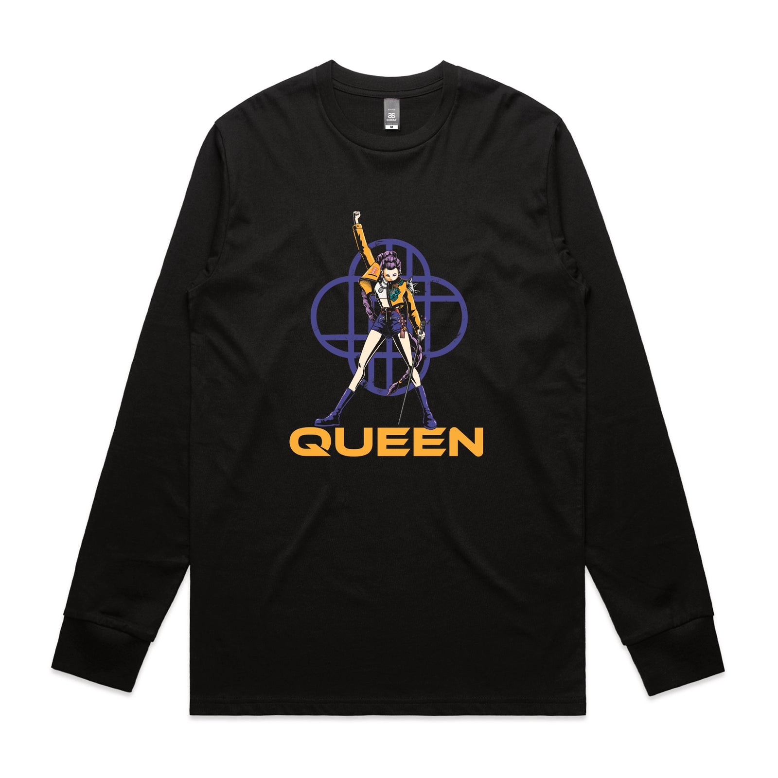 Black long sleeve t-shirt with Queen graphic by Lonely Kids Club