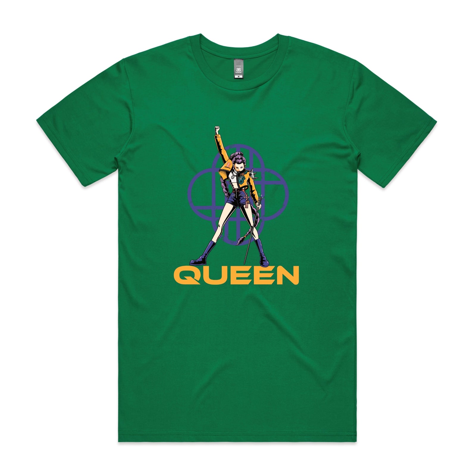 Green unisex t-shirt with Queen graphic by Lonely Kids Club