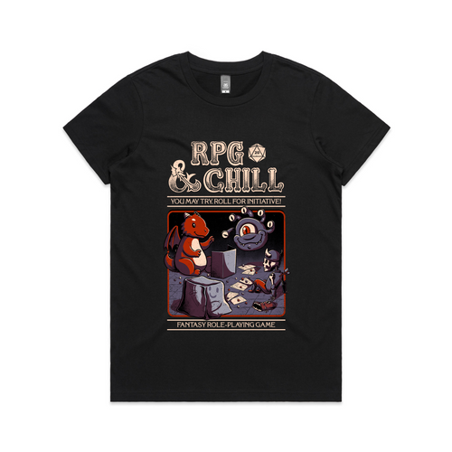 RPG & Chill Tee by Lonely Kids Club. All clothing from our T-shirts to our shorts and hoodies are ethically made, and printed packed and shipped from Sydney.