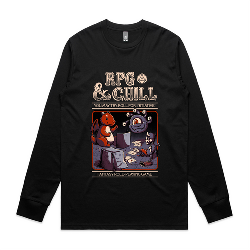 RPG & Chill Tee by Lonely Kids Club. All clothing from our T-shirts to our shorts and hoodies are ethically made, and printed packed and shipped from Sydney.