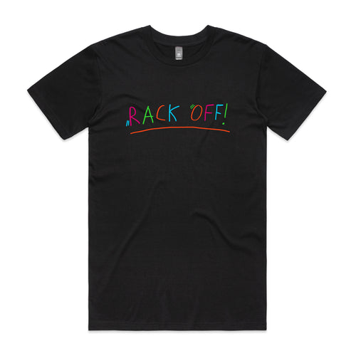Rack Off Tee by Lonely Kids Club. All clothing from our T-shirts to our shorts and hoodies are ethically made, and printed packed and shipped from Sydney.