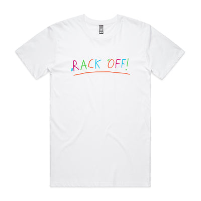 Rack Off Tee by Lonely Kids Club. All clothing from our T-shirts to our shorts and hoodies are ethically made, and printed packed and shipped from Sydney.