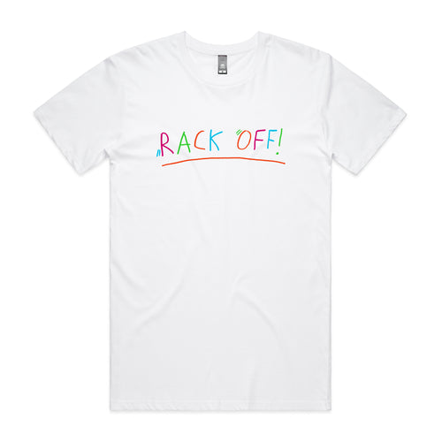 Rack Off Tee by Lonely Kids Club. All clothing from our T-shirts to our shorts and hoodies are ethically made, and printed packed and shipped from Sydney.