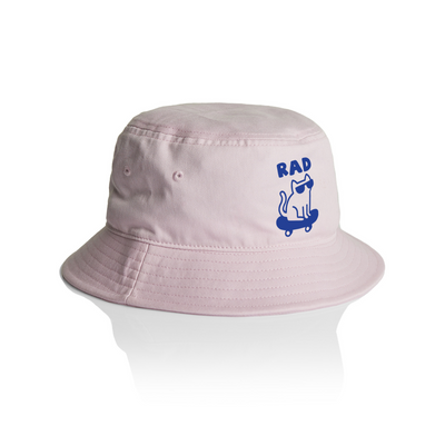 Rad Cat Bucket Hat by Lonely Kids Club. All clothing from our T-shirts to our shorts and hoodies are ethically made, and printed packed and shipped from Sydney.