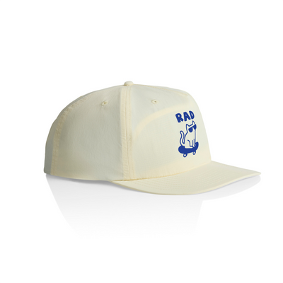 Rad Cat Cap by Lonely Kids Club. All clothing from our T-shirts to our shorts and hoodies are ethically made, and printed packed and shipped from Sydney.