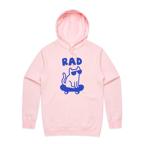 Rad Cat Hoodie by Lonely Kids Club. All clothing from our T-shirts to our shorts and hoodies are ethically made, and printed packed and shipped from Sydney.