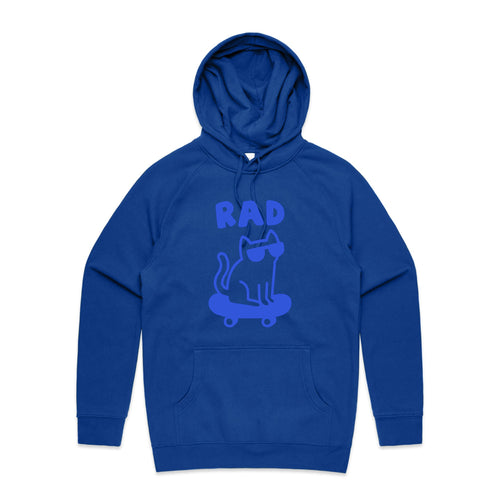 Rad Cat Hoodie by Lonely Kids Club. All clothing from our T-shirts to our shorts and hoodies are ethically made, and printed packed and shipped from Sydney.