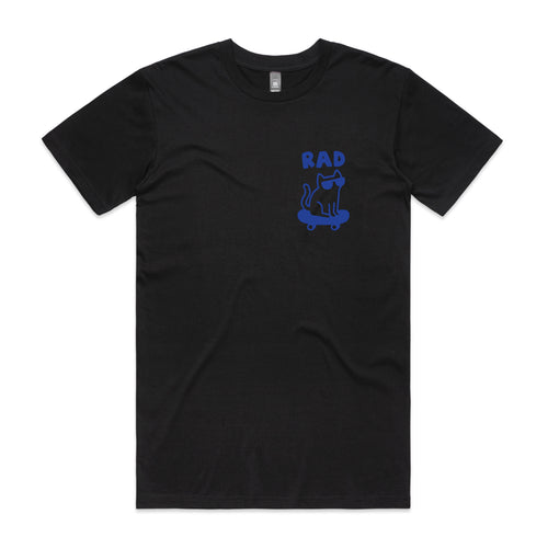 Rad Cat Tee by Lonely Kids Club. All clothing from our T-shirts to our shorts and hoodies are ethically made, and printed packed and shipped from Sydney.