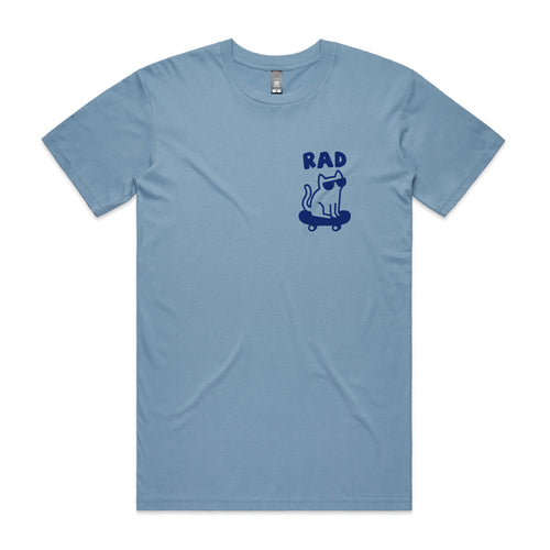Rad Cat Tee by Lonely Kids Club. All clothing from our T-shirts to our shorts and hoodies are ethically made, and printed packed and shipped from Sydney.