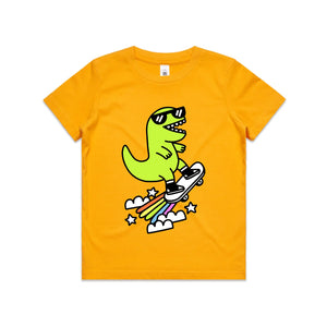 Rad Rex Kids Tee by Lonely Kids Club. All clothing from our T-shirts to our shorts and hoodies are ethically made, and printed packed and shipped from Sydney.