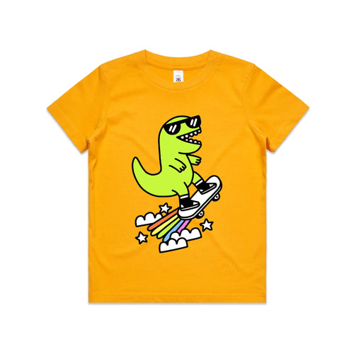 Rad Rex Kids Tee by Lonely Kids Club. All clothing from our T-shirts to our shorts and hoodies are ethically made, and printed packed and shipped from Sydney.