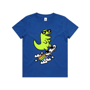 Rad Rex Kids Tee by Lonely Kids Club. All clothing from our T-shirts to our shorts and hoodies are ethically made, and printed packed and shipped from Sydney.