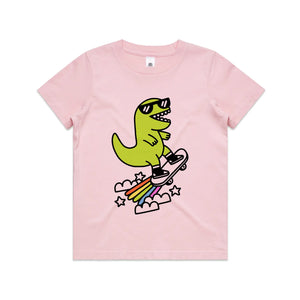 Rad Rex Kids Tee by Lonely Kids Club. All clothing from our T-shirts to our shorts and hoodies are ethically made, and printed packed and shipped from Sydney.