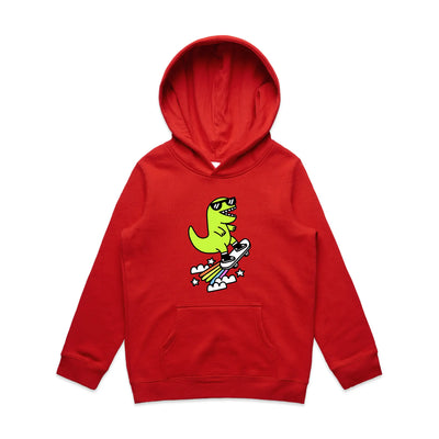 Rad Rex Kids Hoodie by Lonely Kids Club. All clothing from our T-shirts to our shorts and hoodies are ethically made, and printed packed and shipped from Sydney.