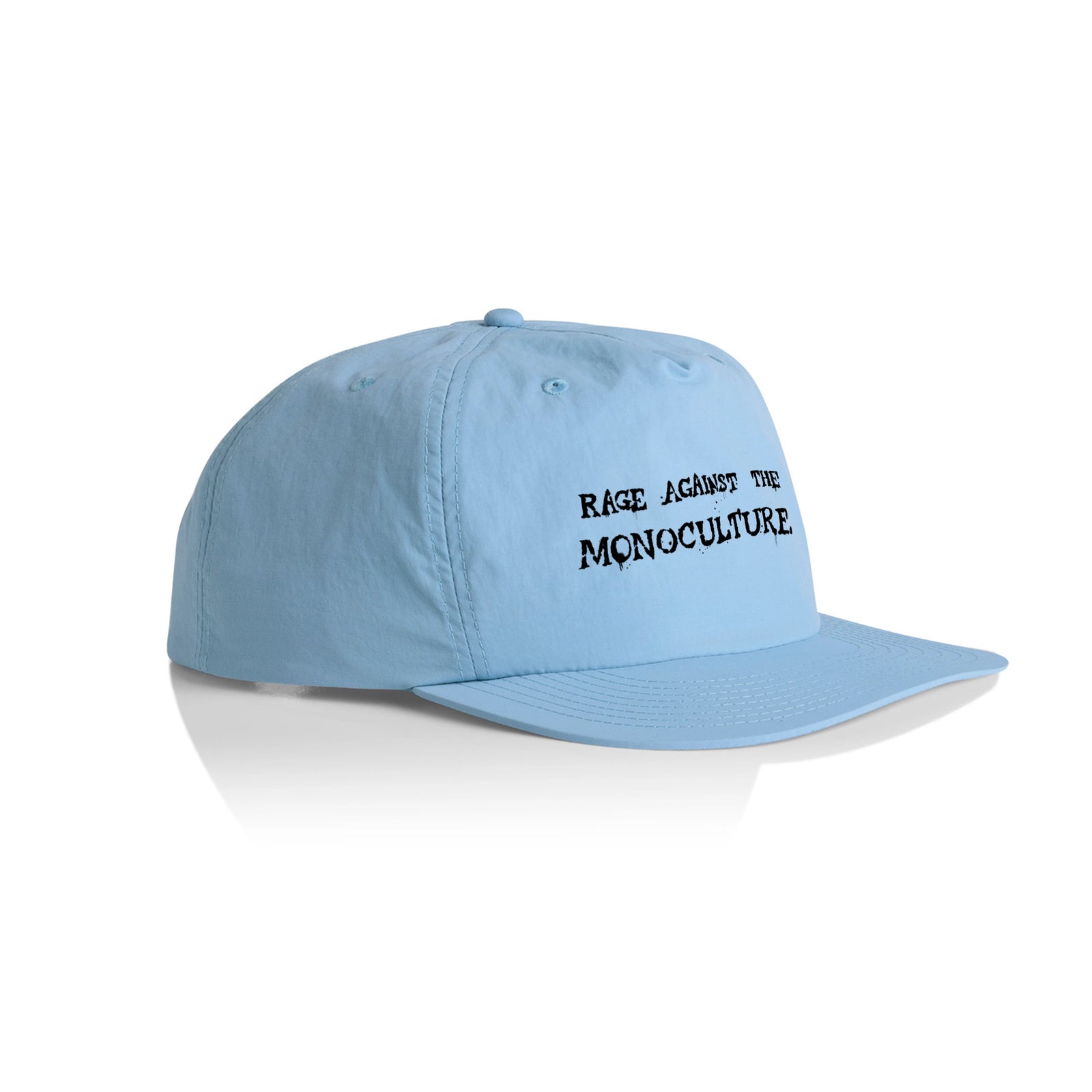 Carolina Blue active cap with Rage Against The Monoculture Hat graphic by Lonely Kids Club