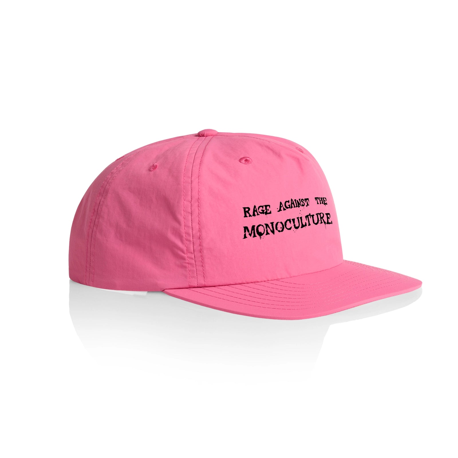 Bubblegum active cap with Rage Against The Monoculture Hat graphic by Lonely Kids Club