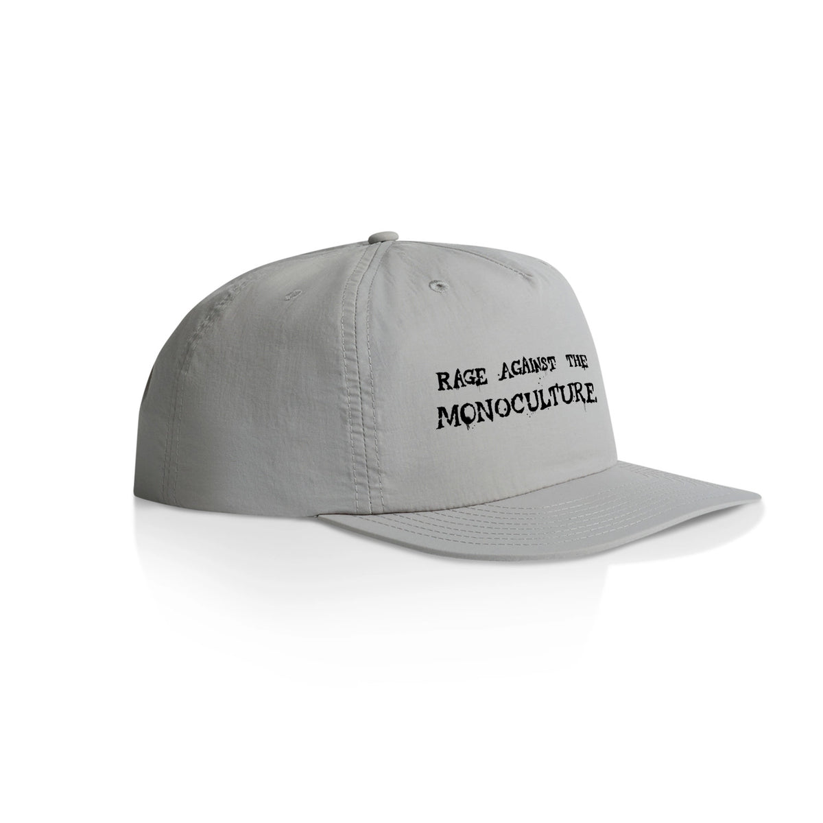 Grey active cap with Rage Against The Monoculture Hat graphic by Lonely Kids Club