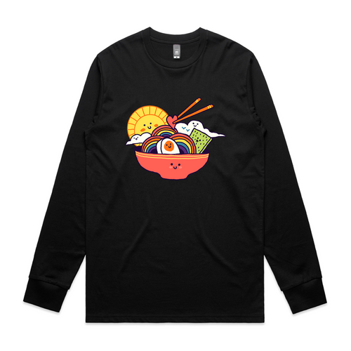 Rainbow Ramen Tee by Lonely Kids Club. All clothing from our T-shirts to our shorts and hoodies are ethically made, and printed packed and shipped from Sydney.