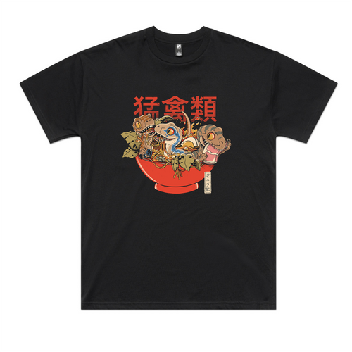 Ramen Raptors Oversized Tee by Lonely Kids Club. All clothing from our T-shirts to our shorts and hoodies are ethically made, and printed packed and shipped from Sydney.