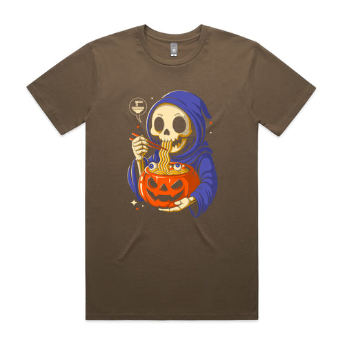 Ramen Reaper Tee by Lonely Kids Club. All clothing from our T-shirts to our shorts and hoodies are ethically made, and printed packed and shipped from Sydney.