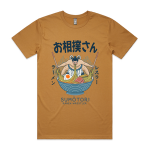 Ramen Wrestler Tee by Lonely Kids Club. All clothing from our T-shirts to our shorts and hoodies are ethically made, and printed packed and shipped from Sydney.