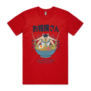 Ramen Wrestler Tee by Lonely Kids Club. All clothing from our T-shirts to our shorts and hoodies are ethically made, and printed packed and shipped from Sydney.
