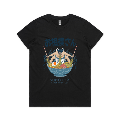 Ramen Wrestler Tee by Lonely Kids Club. All clothing from our T-shirts to our shorts and hoodies are ethically made, and printed packed and shipped from Sydney.